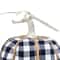 Dark Blue & White Plaid Fall Harvest Tabletop Pumpkin